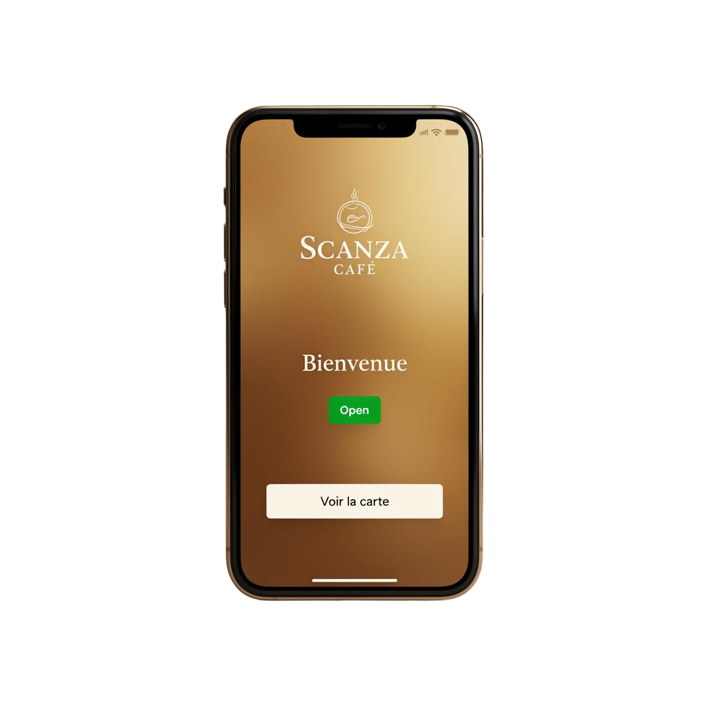 Aperçu de la carte digitale Scanza sur smartphone